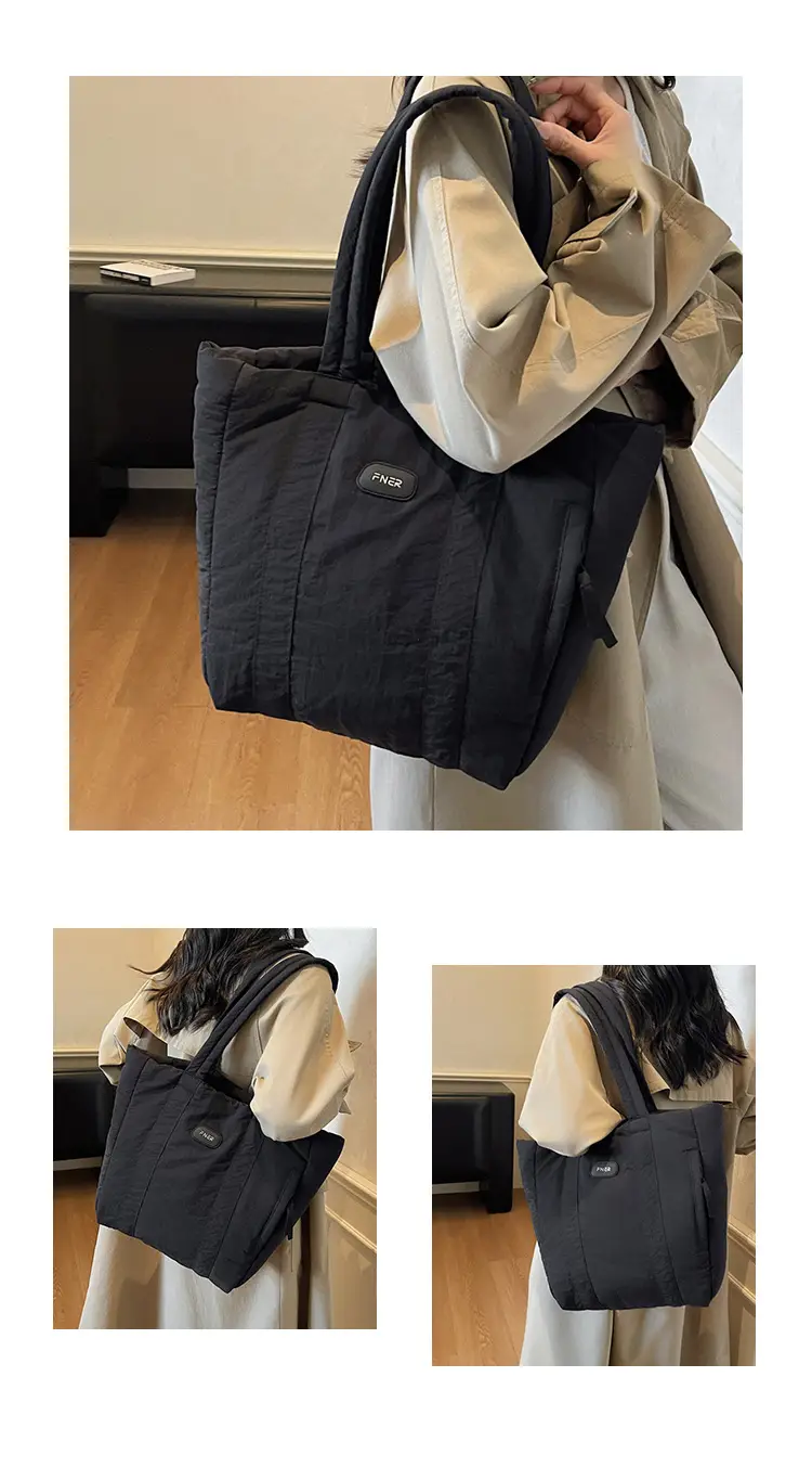 Cross-Border Korean Large Capacity Tote Bag Olive Green — feature 12