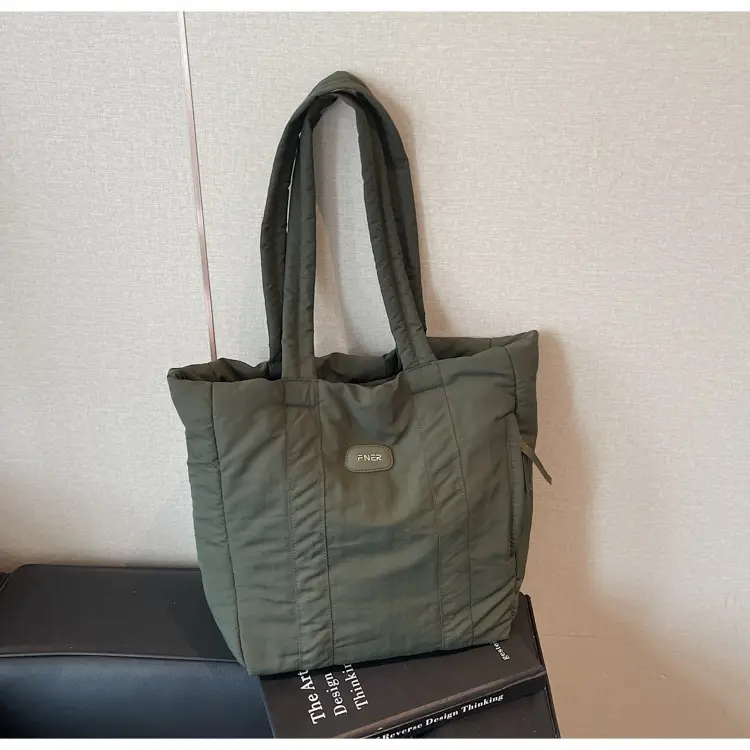 Cross-Border Korean Large Capacity Tote Bag Olive Green — feature 24