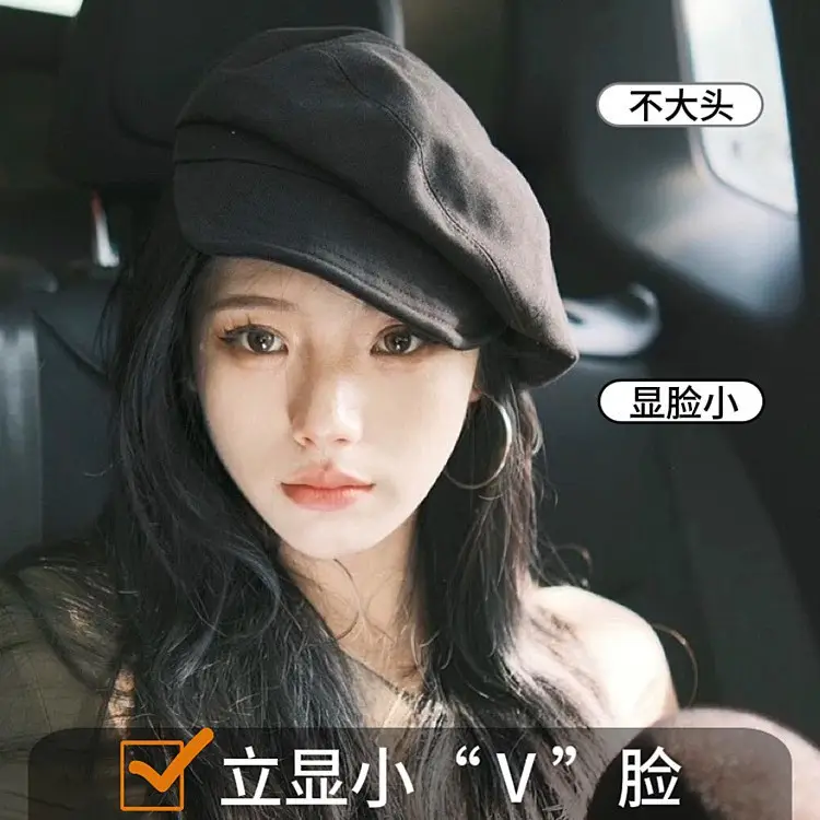Black Octagonal Beret for Women 2026 New Style - Image 5