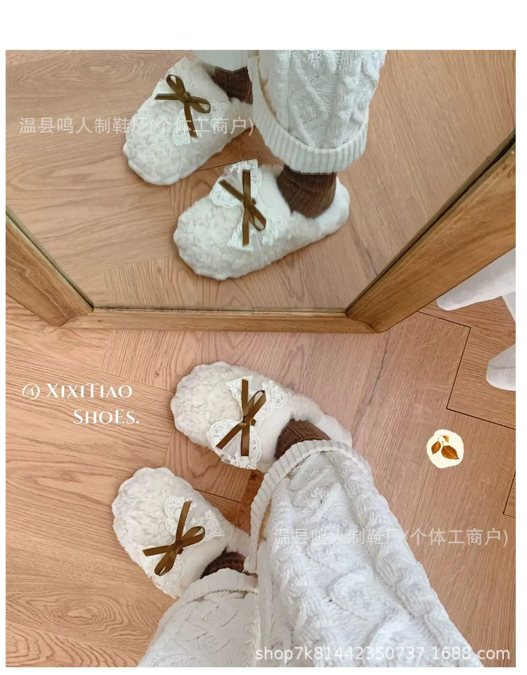 Women's Winter Cotton Slippers Women's Student Version Bow Comfortable Non-Slip Warm Home Casual Family Slippers Women — feature 11