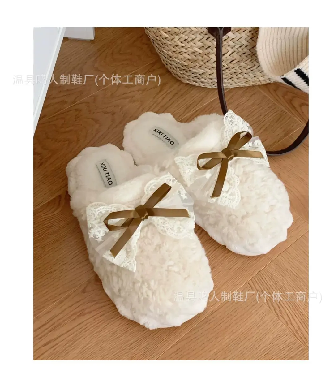 Women's Winter Cotton Slippers Women's Student Version Bow Comfortable Non-Slip Warm Home Casual Family Slippers Women — feature 12
