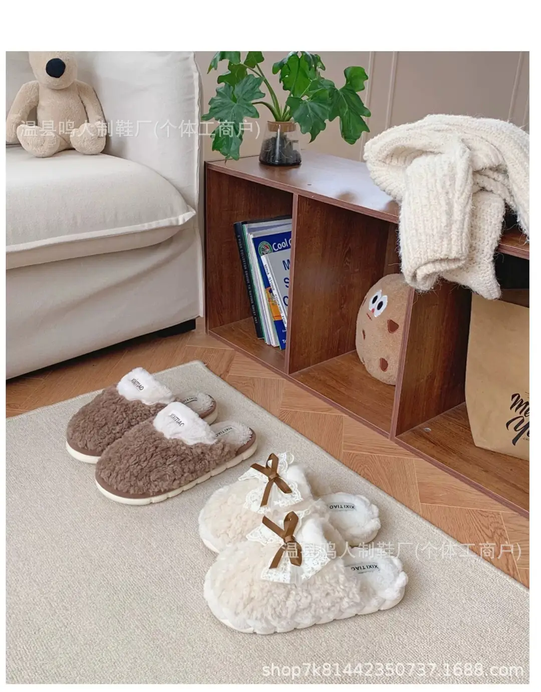 Women's Winter Cotton Slippers Women's Student Version Bow Comfortable Non-Slip Warm Home Casual Family Slippers Women — feature 15