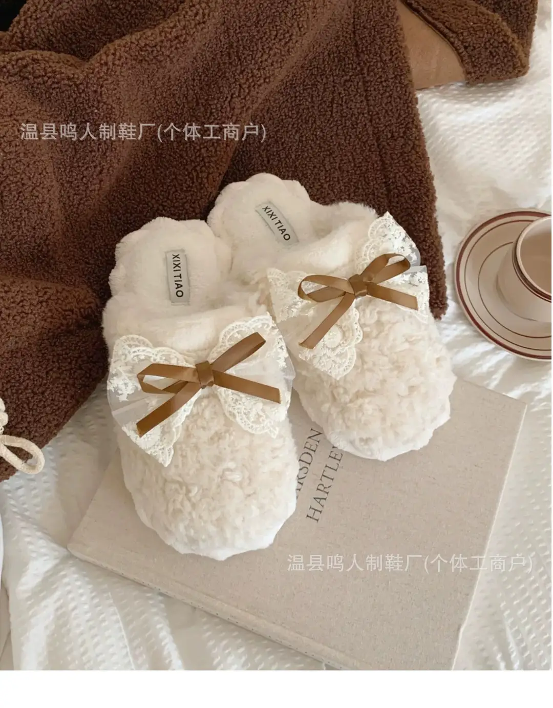 Women's Winter Cotton Slippers Women's Student Version Bow Comfortable Non-Slip Warm Home Casual Family Slippers Women — feature 17