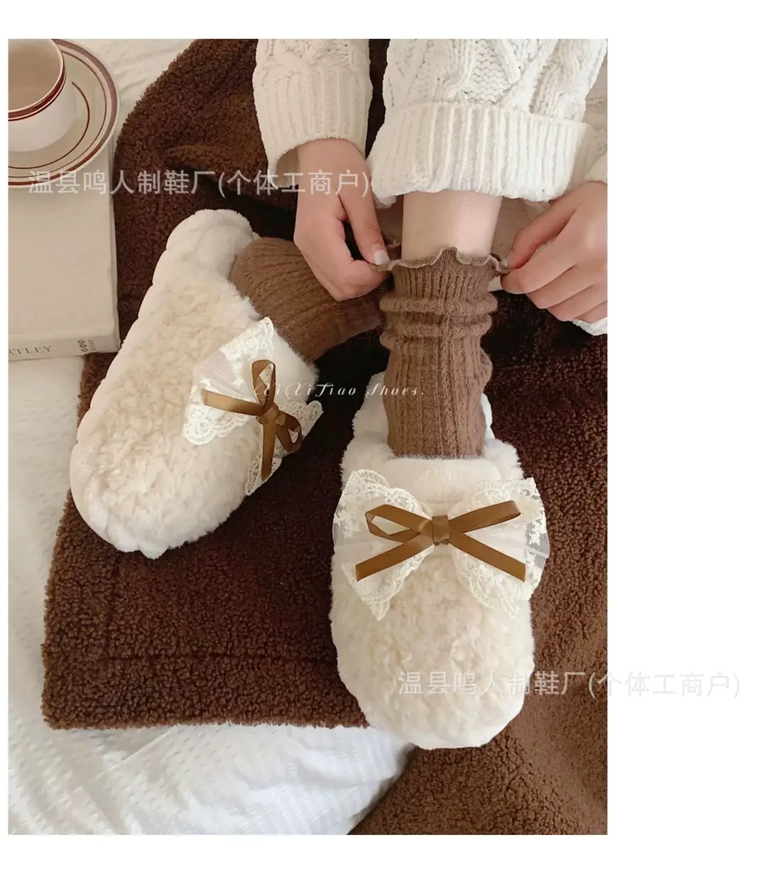 Women's Winter Cotton Slippers Women's Student Version Bow Comfortable Non-Slip Warm Home Casual Family Slippers Women — feature 21