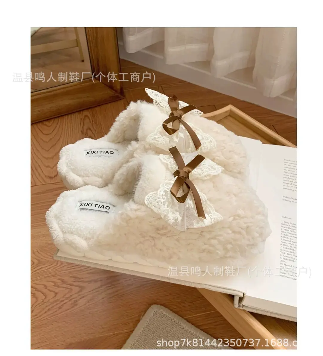 Women's Winter Cotton Slippers Women's Student Version Bow Comfortable Non-Slip Warm Home Casual Family Slippers Women — feature 27