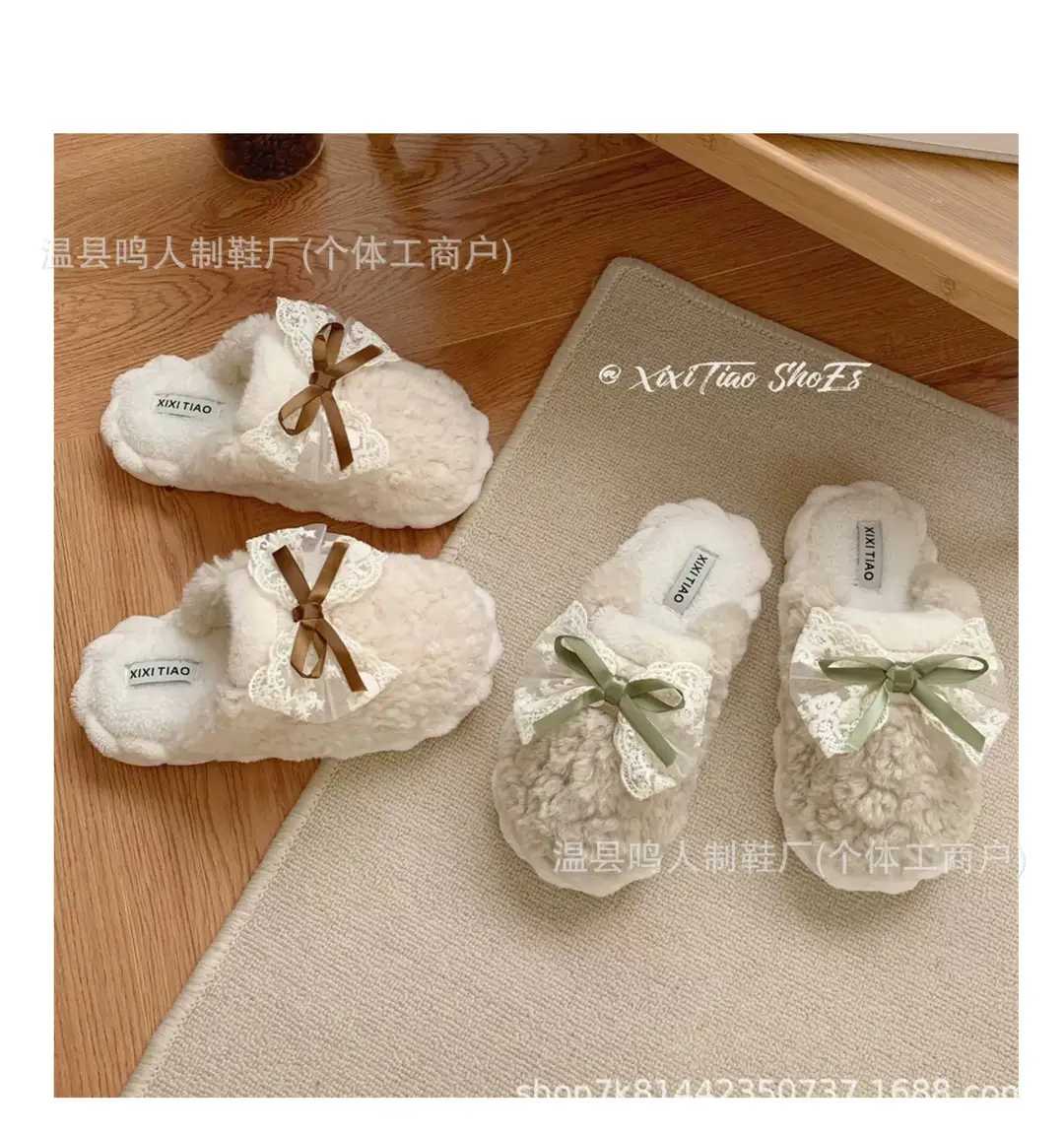 Women's Winter Cotton Slippers Women's Student Version Bow Comfortable Non-Slip Warm Home Casual Family Slippers Women — feature 28