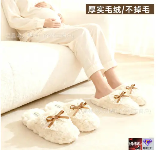Women's Winter Cotton Slippers Women's Student Version Bow Comfortable Non-Slip Warm Home Casual Family Slippers Women — feature 5