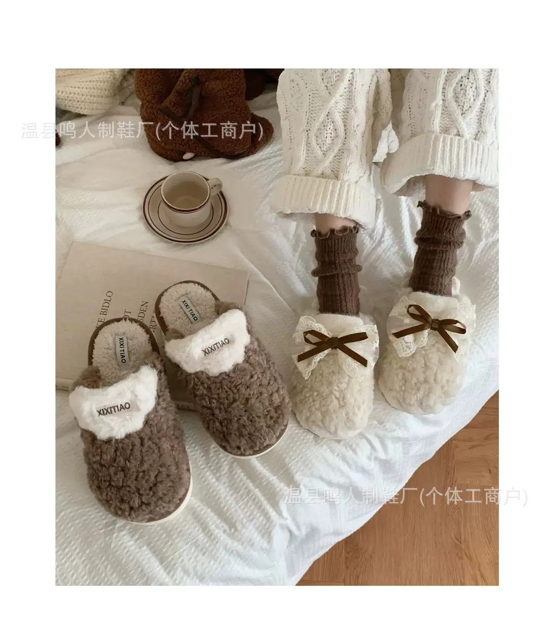 Women's Winter Cotton Slippers Women's Student Version Bow Comfortable Non-Slip Warm Home Casual Family Slippers Women — feature 6