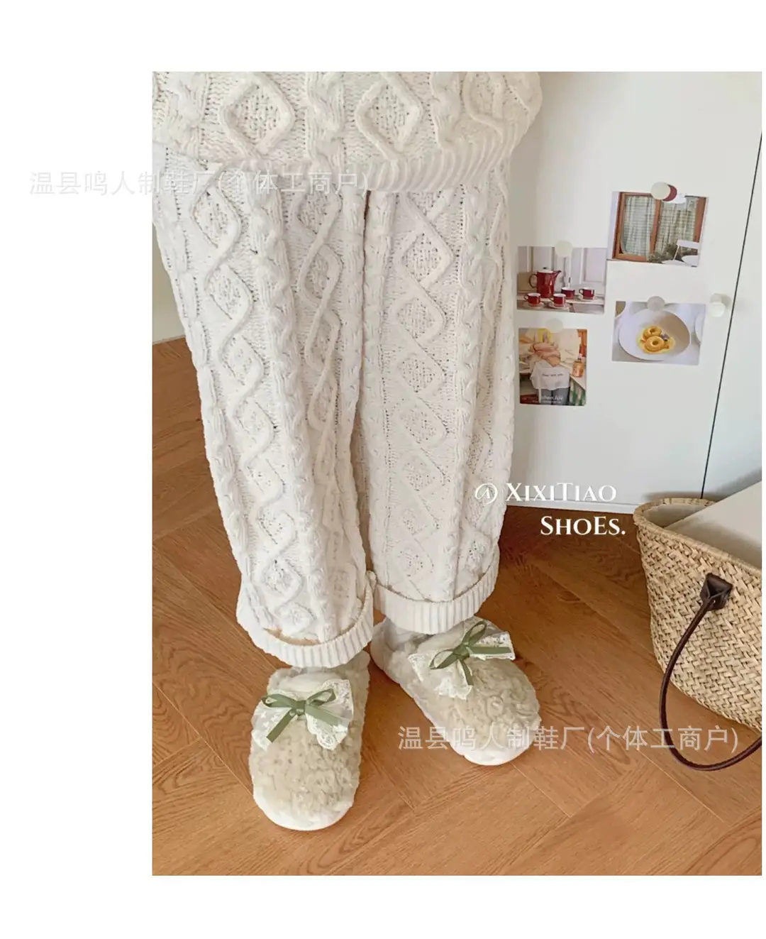 Women's Winter Cotton Slippers Women's Student Version Bow Comfortable Non-Slip Warm Home Casual Family Slippers Women — feature 7