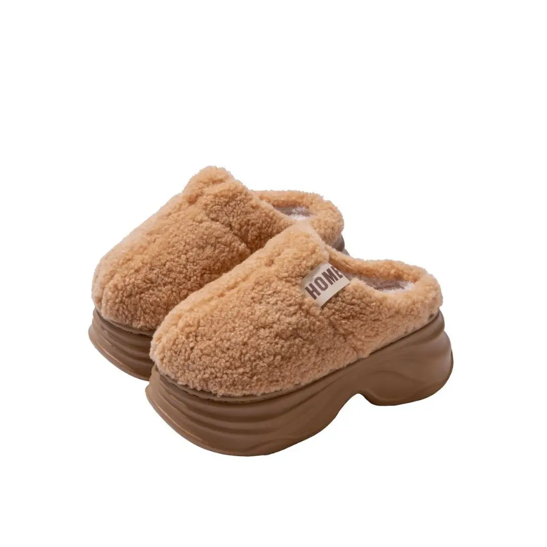 2025 New Solid Color Simple Cotton Slippers for Women, Autumn and Winter Warm and Comfortable Half Slippers, Non-Slip Thick-Soled Furry Slippers, Maternity Shoes - Image 10