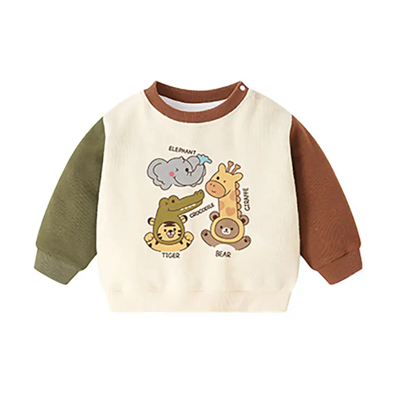 Baby Sweatshirt Striped Bear Print Spring Fall Boys - Image 7