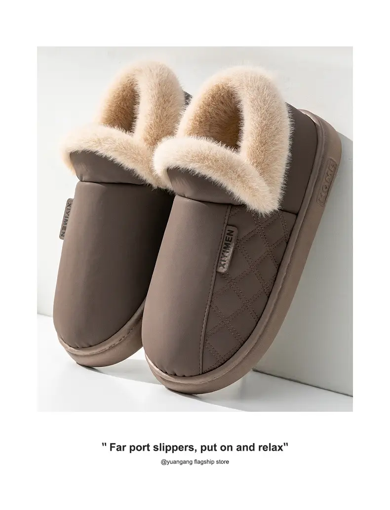 Women's Grey Fleece Lined Elderly Slippers 2025 — feature 11
