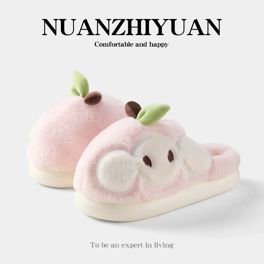 Qidan Shoe Factory Cute Cotton Slippers Women's Autumn and Winter Indoor Home Plus Velvet Warm Thick-Soled Anti-Slip Furry Slippers - Image 6