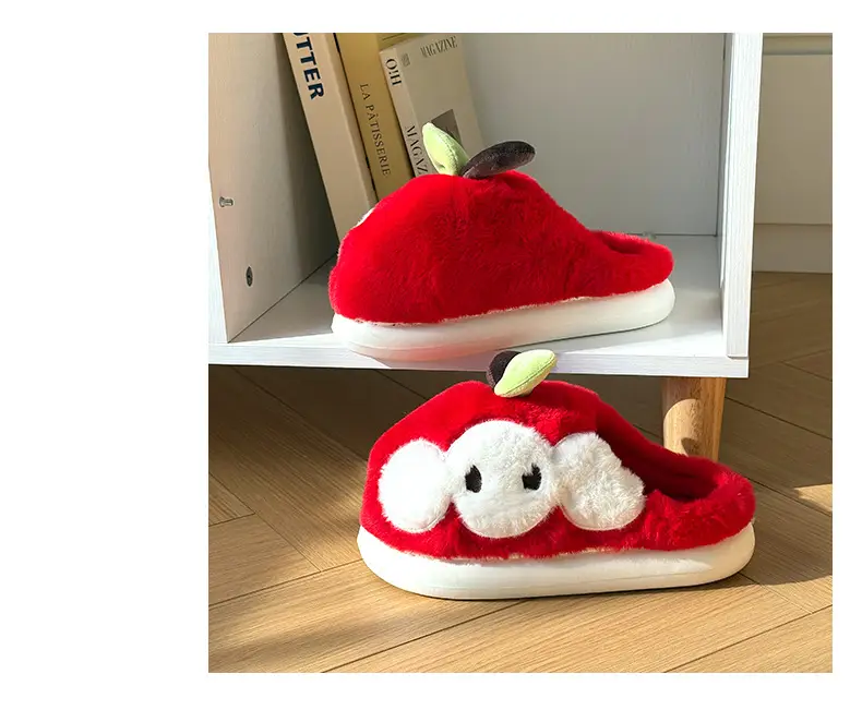 Qidan Shoe Factory Cute Cotton Slippers Women's Autumn and Winter Indoor Home Plus Velvet Warm Thick-Soled Anti-Slip Furry Slippers — feature 4