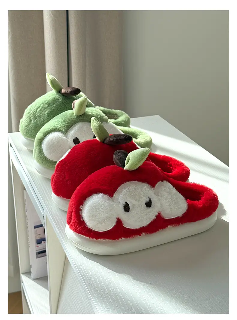 Qidan Shoe Factory Cute Cotton Slippers Women's Autumn and Winter Indoor Home Plus Velvet Warm Thick-Soled Anti-Slip Furry Slippers — feature 8