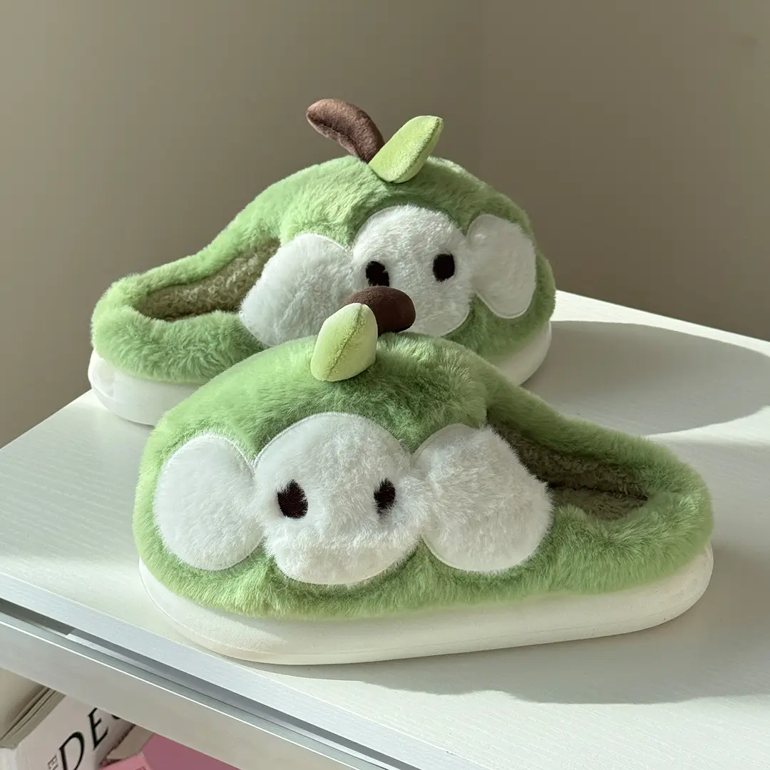 Qidan Shoe Factory Cute Cotton Slippers Women's Autumn and Winter Indoor Home Plus Velvet Warm Thick-Soled Anti-Slip Furry Slippers - Image 3