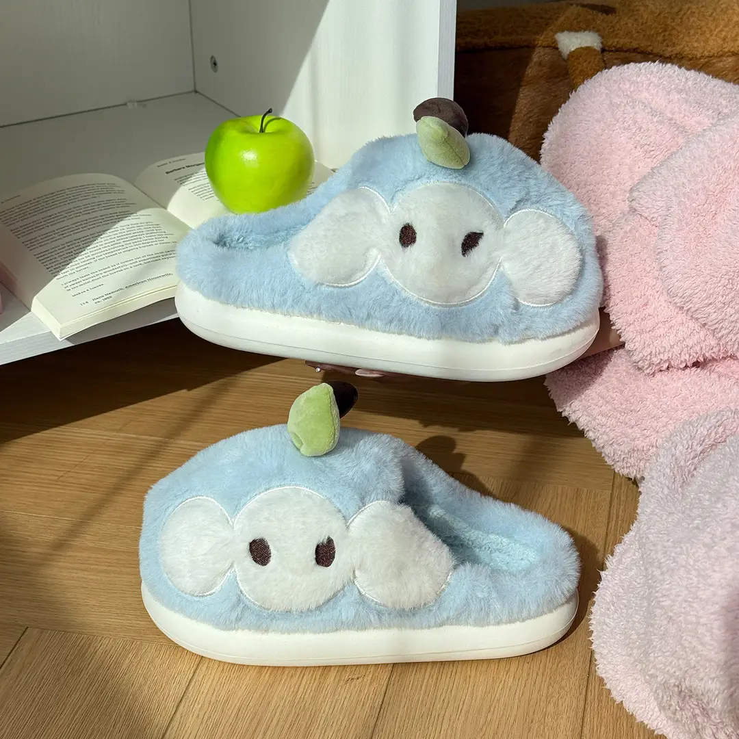 Qidan Shoe Factory Cute Cotton Slippers Women's Autumn and Winter Indoor Home Plus Velvet Warm Thick-Soled Anti-Slip Furry Slippers - Image 4