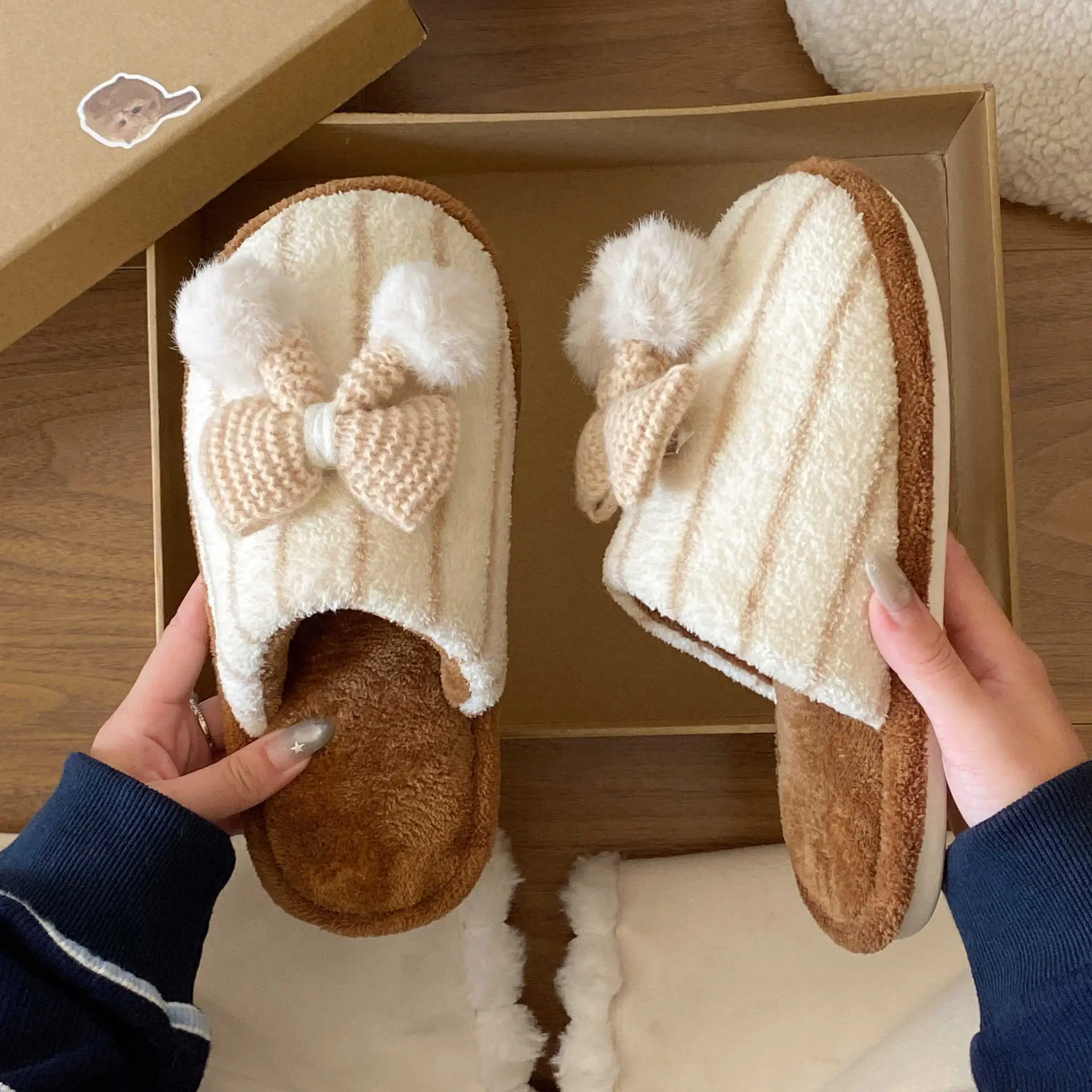Winter Furry Slippers for Women Lightweight Cotton Slip-On - Image 4