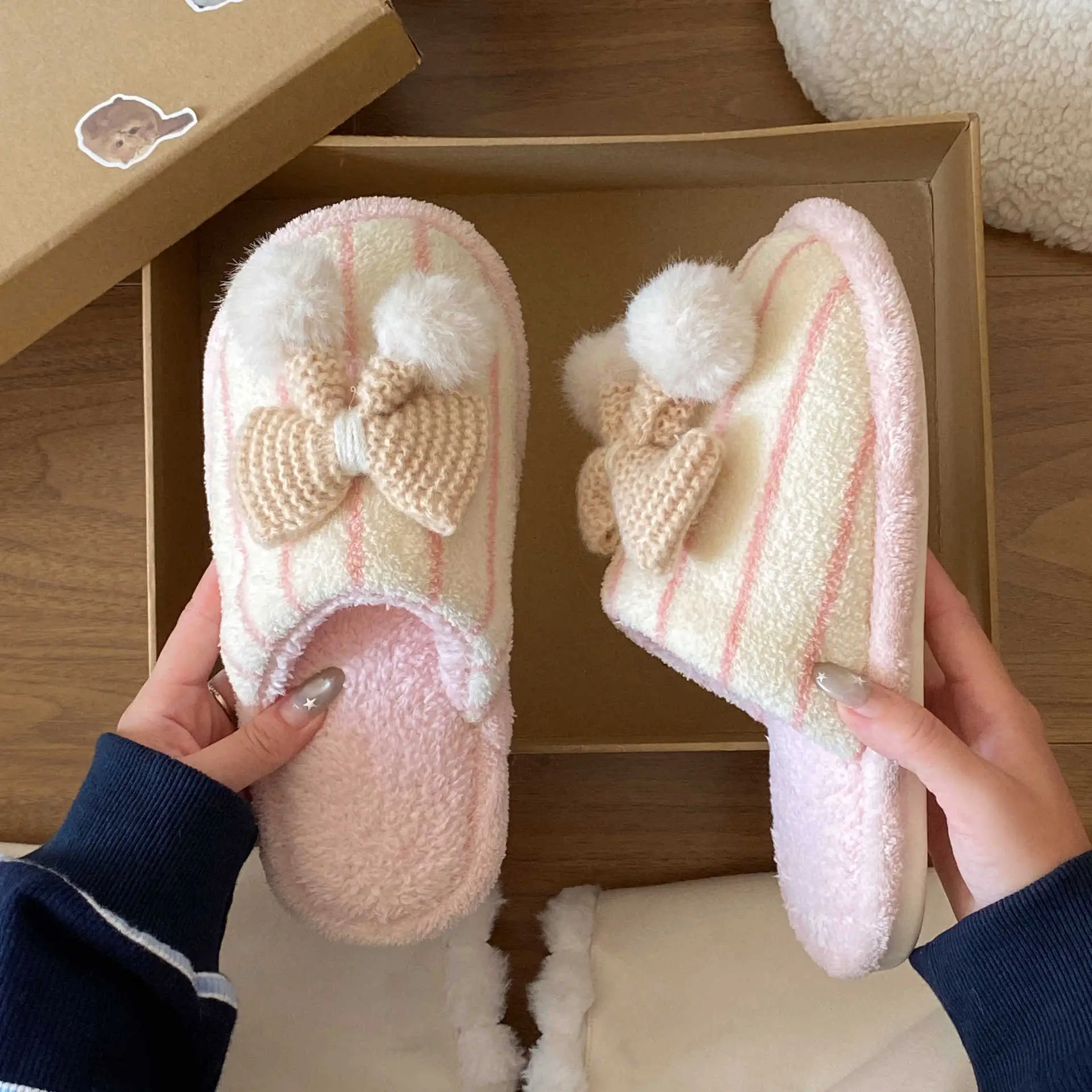 Winter Furry Slippers for Women Lightweight Cotton Slip-On - Image 5