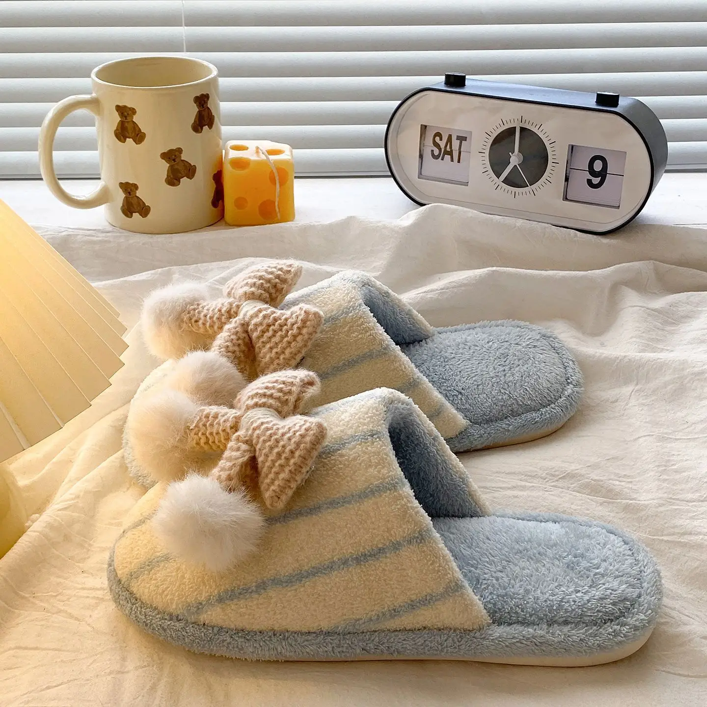 Winter Furry Slippers for Women Lightweight Cotton Slip-On - Image 7