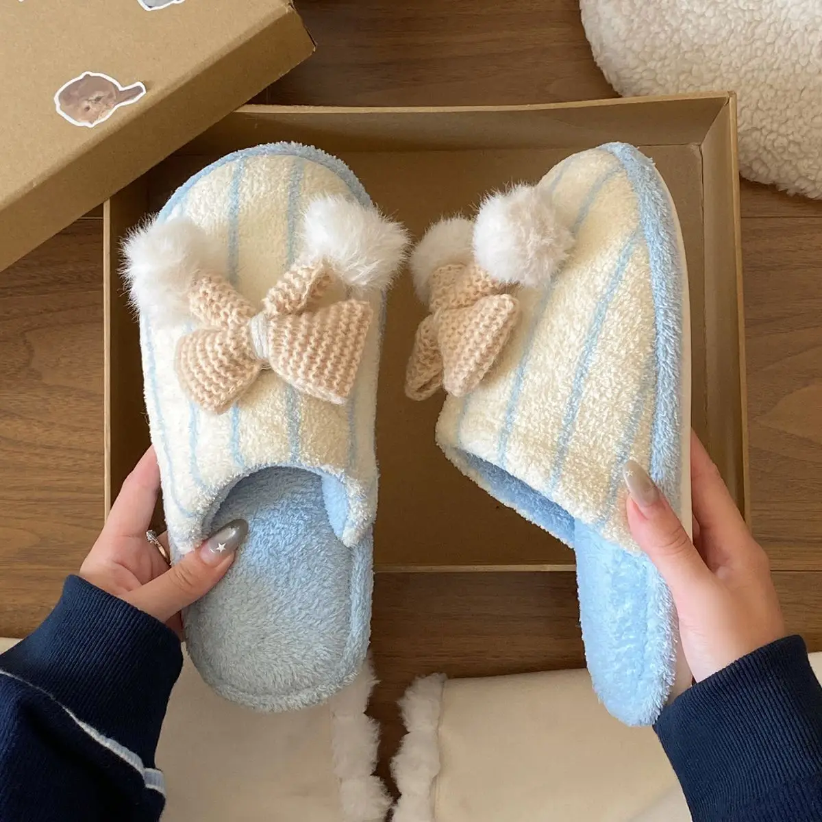 Winter Furry Slippers for Women Lightweight Cotton Slip-On — feature 23