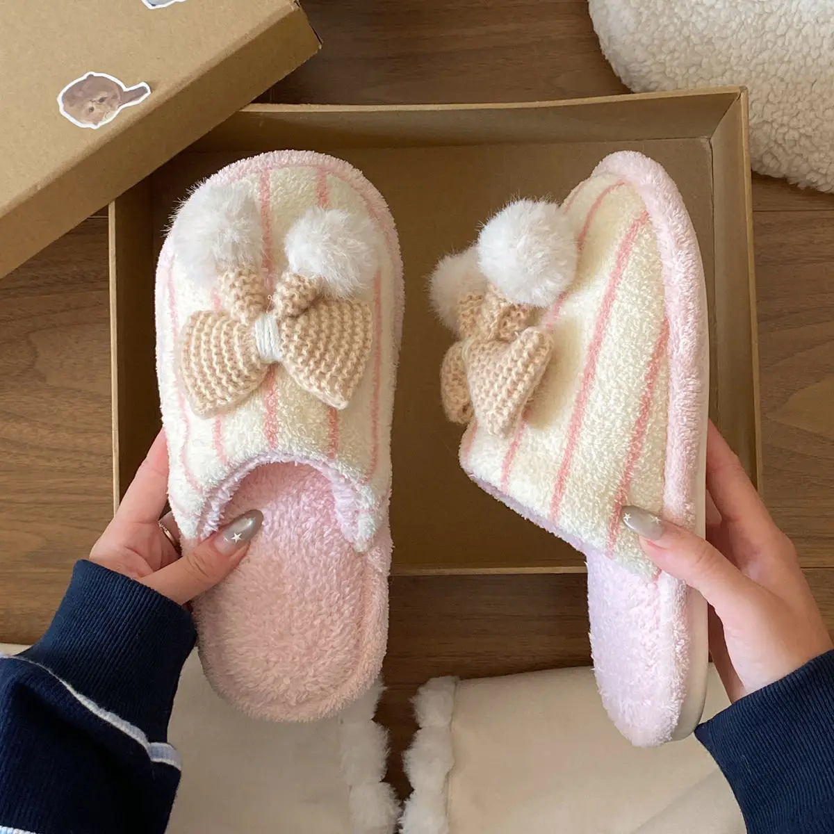 Winter Furry Slippers for Women Lightweight Cotton Slip-On — feature 24