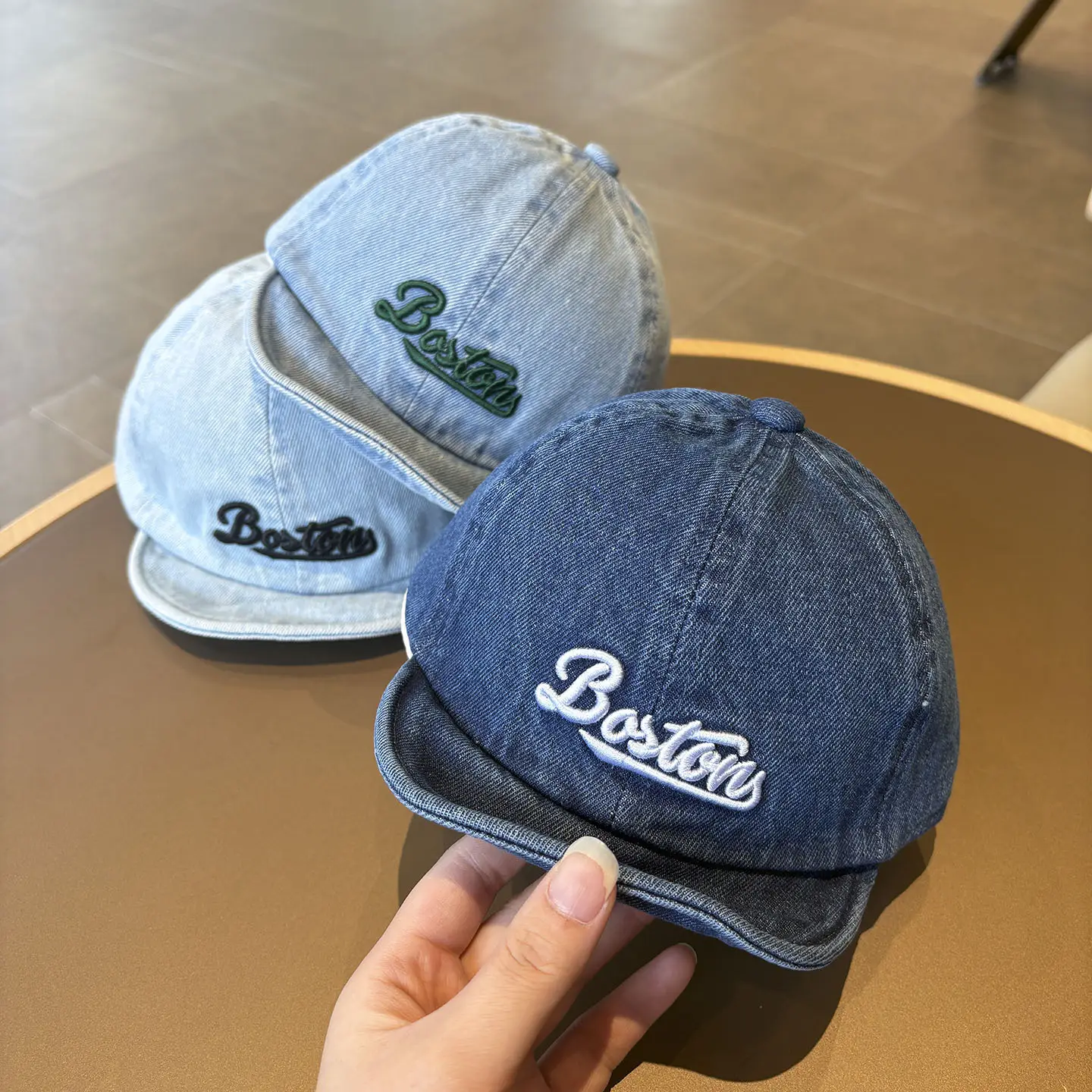 Baby Denim Peaked Cap Sunshade Baseball Cap — feature 3