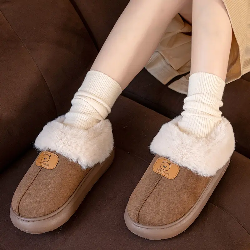 Women's Winter Cotton Shoes with Fleece Lining, Thickened for Warmth, Suitable for Outdoor Wear, British Style, Fashionable Korean Version Snow Boots for Women - Image 3