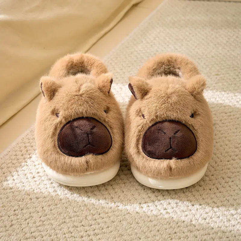 Cute Bear Face Cotton Slippers Winter Warm - Image 6