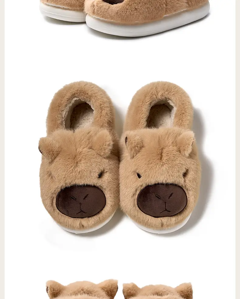 Cute Bear Face Cotton Slippers Winter Warm — feature 16