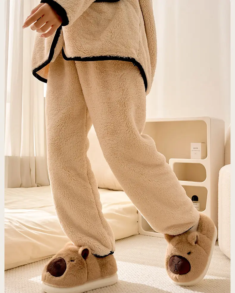 Cute Bear Face Cotton Slippers Winter Warm — feature 20