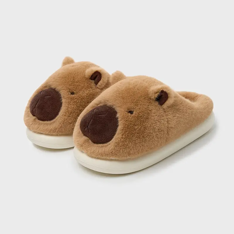 Cute Bear Face Cotton Slippers Winter Warm - Image 2