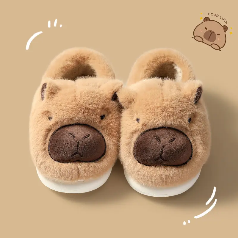 Cute Bear Face Cotton Slippers Winter Warm - Image 4