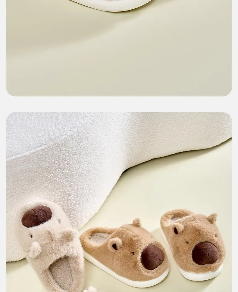 Women Cotton Bear Slippers Warm Indoor Winter — feature 13