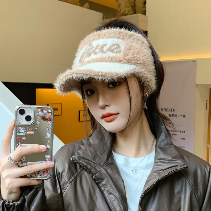 Women Knitted Letter Baseball Cap Warm Ear Protection - Image 6