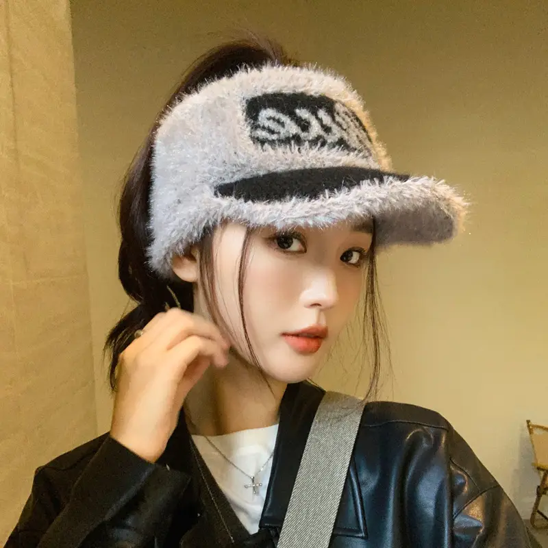 Women Knitted Letter Baseball Cap Warm Ear Protection - Image 7