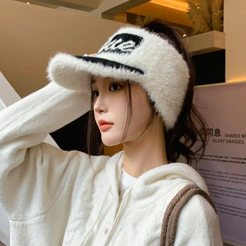 Women Knitted Letter Baseball Cap Warm Ear Protection - Image 8