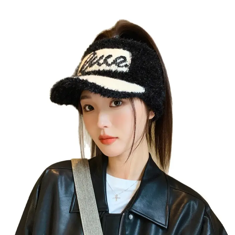 Women Knitted Letter Baseball Cap Warm Ear Protection - Image 10