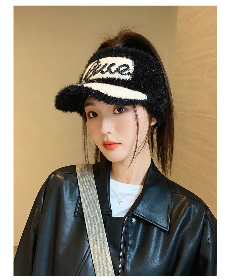 Women Knitted Letter Baseball Cap Warm Ear Protection — feature 6