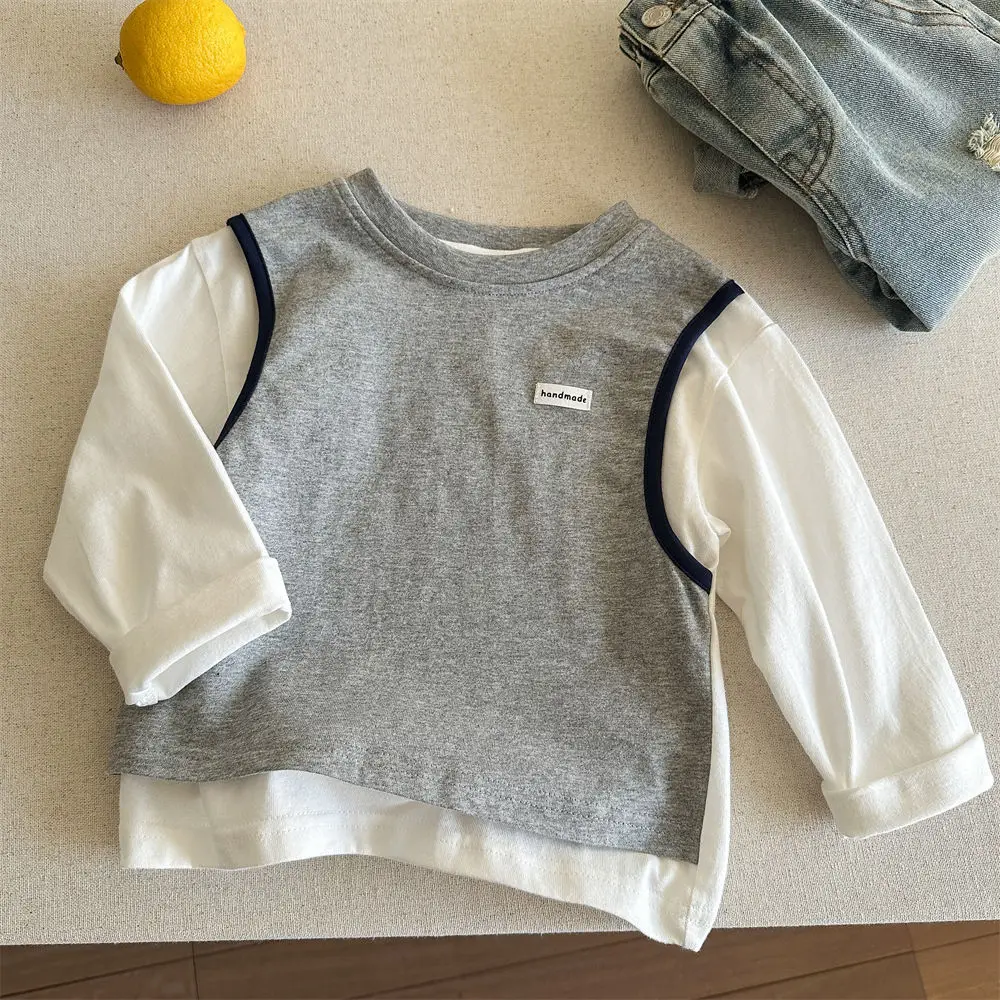 Kids Korean Style Navy Blue Sleeveless T-Shirt 2025 — feature 15