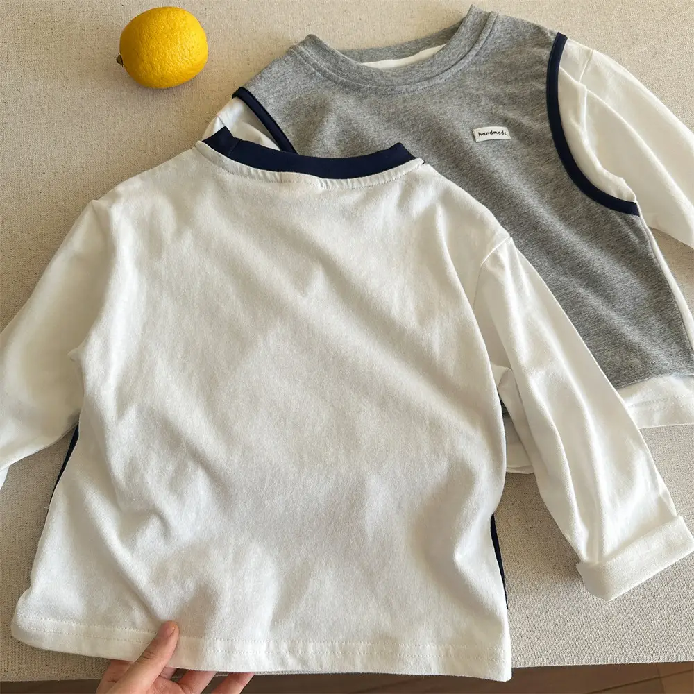 Kids Korean Style Navy Blue Sleeveless T-Shirt 2025 — feature 18