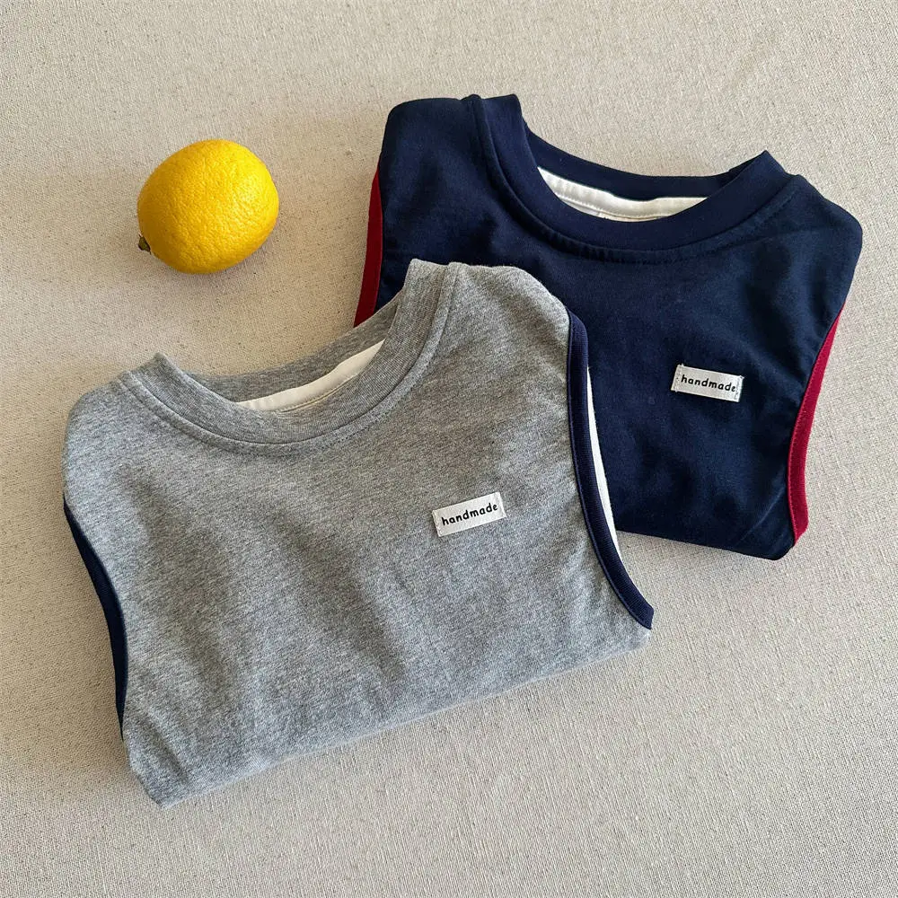 Kids Korean Style Navy Blue Sleeveless T-Shirt 2025 — feature 19