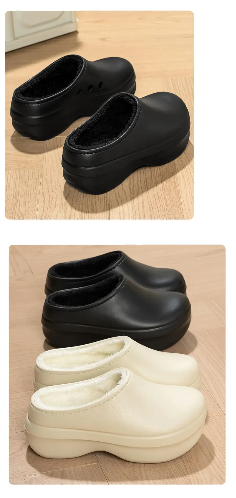 2025 New Cotton Slippers for Women, Winter Indoor Home Non-Slip Mule Shoes, Outer Wear Baotou Waterproof Chef Shoes for Men — feature 7