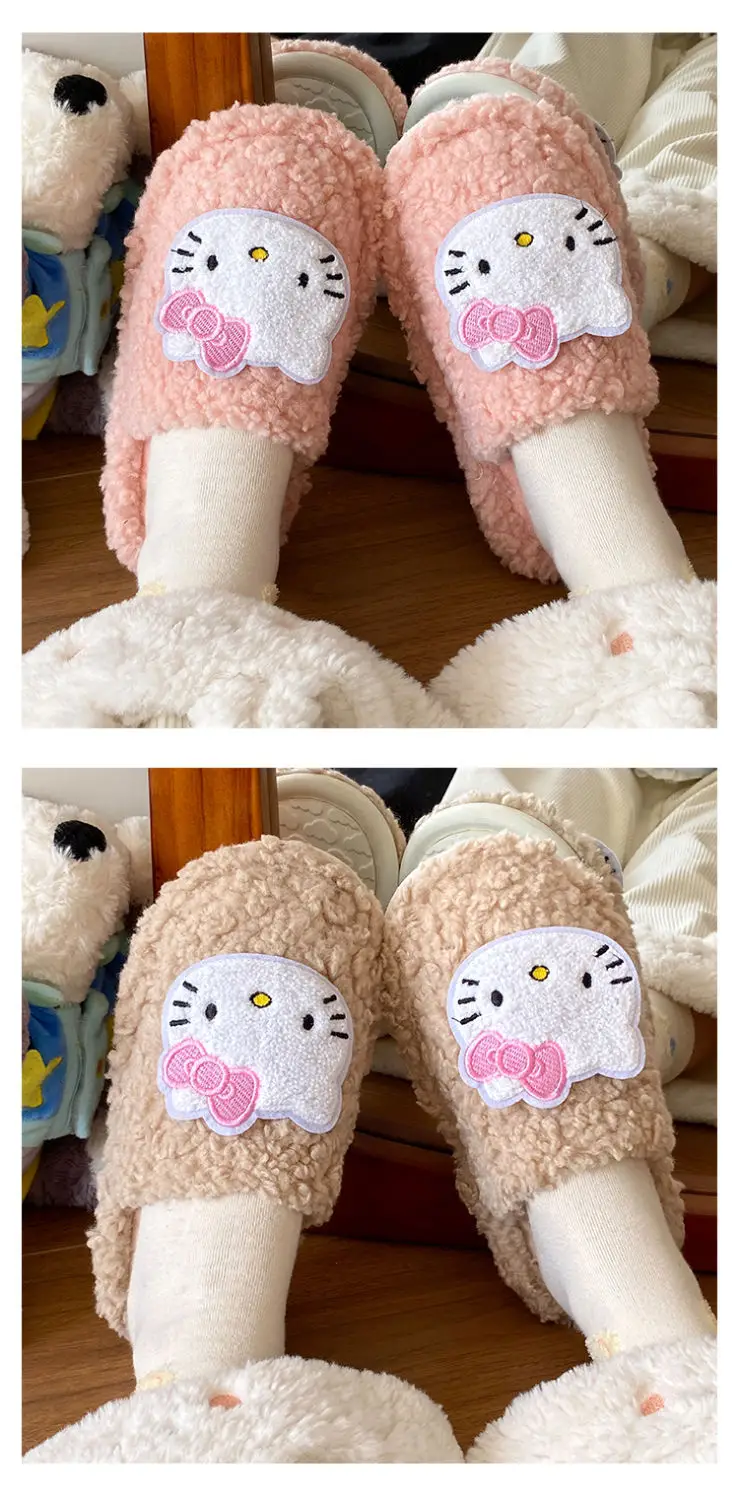 Hello Kitty Soft Pink Winter Home Slippers for Women — feature 11