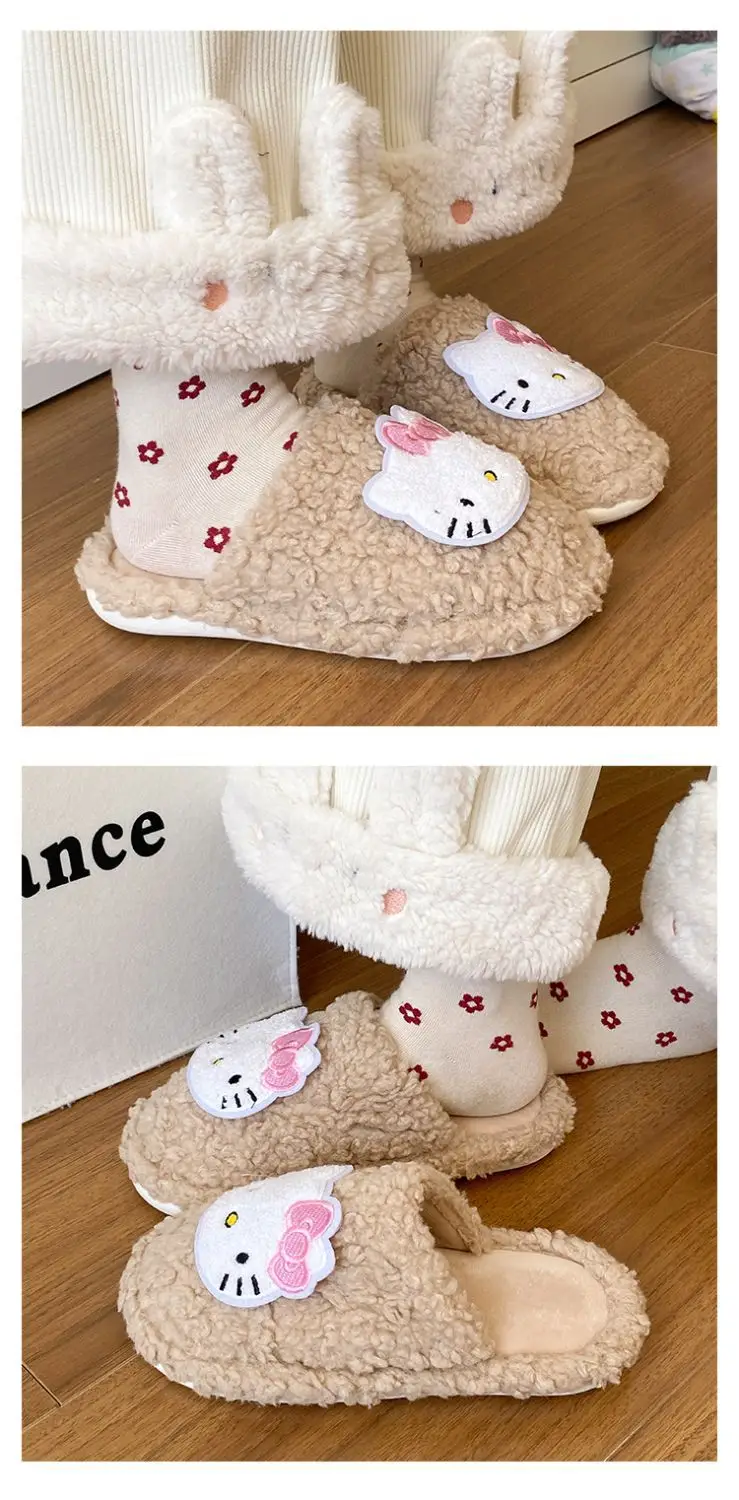 Hello Kitty Soft Pink Winter Home Slippers for Women — feature 12