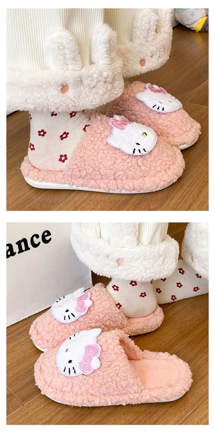 Hello Kitty Soft Pink Winter Home Slippers for Women — feature 13