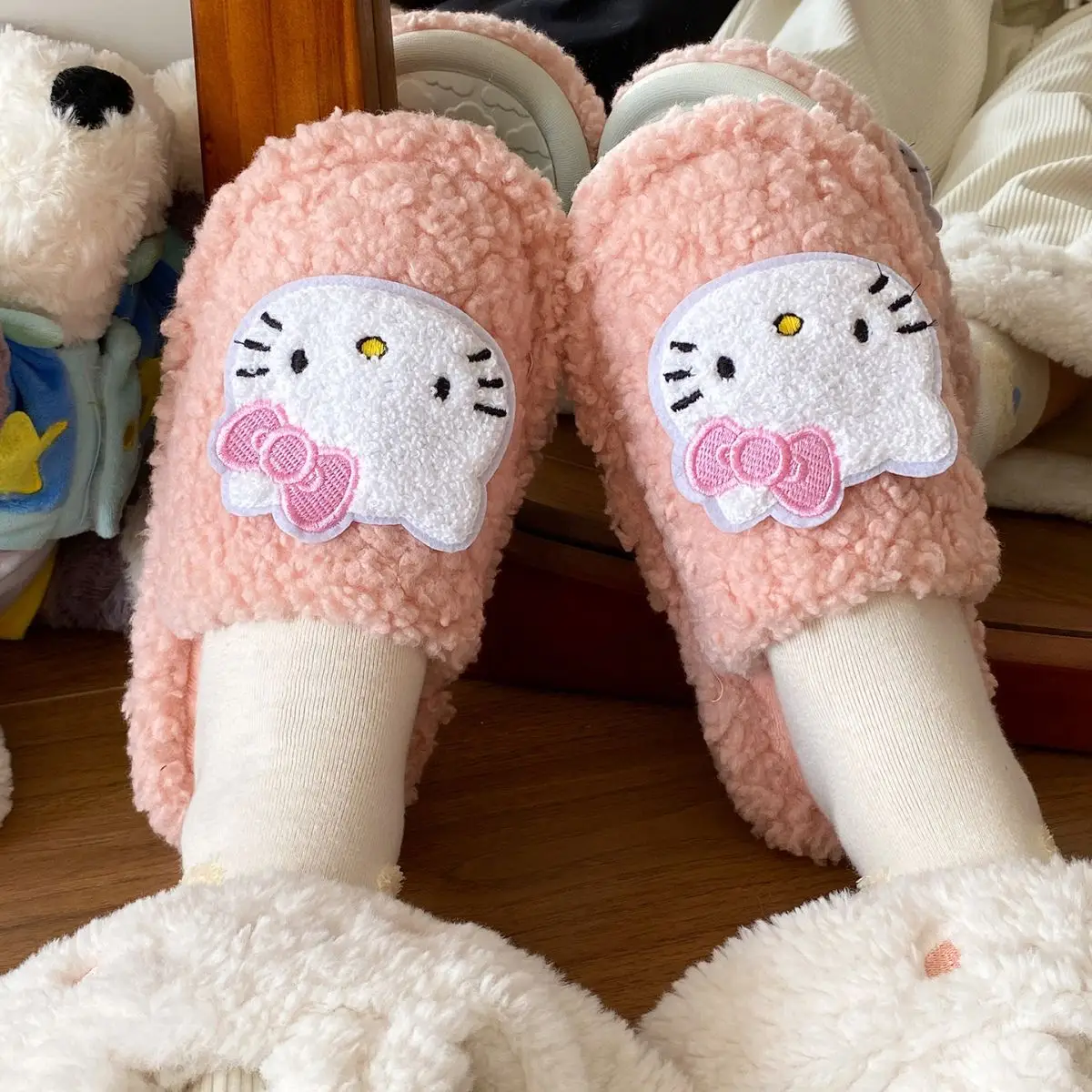 Hello Kitty Soft Pink Winter Home Slippers for Women — feature 21