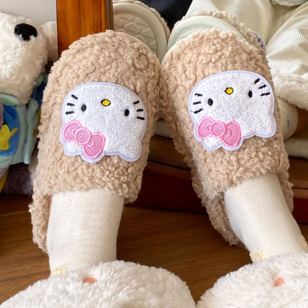 Hello Kitty Soft Pink Winter Home Slippers for Women — feature 22