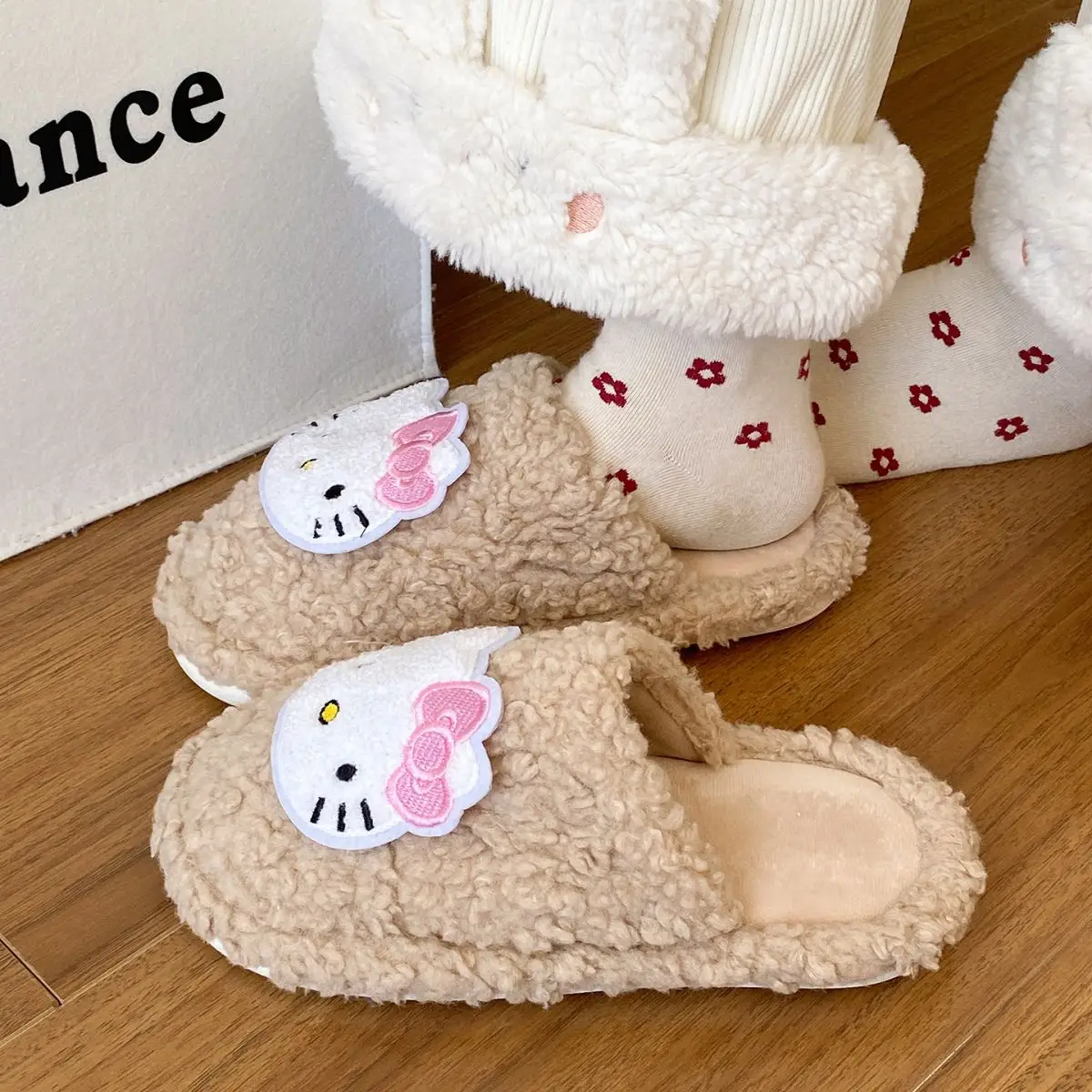 Hello Kitty Soft Pink Winter Home Slippers for Women — feature 24