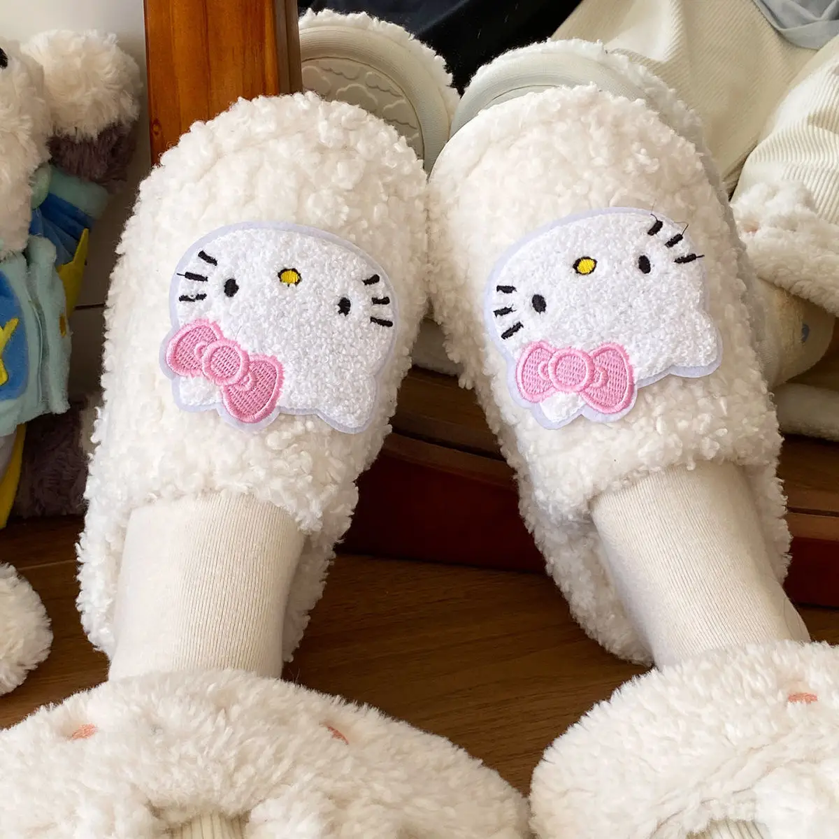 Hello Kitty Soft Pink Winter Home Slippers for Women — feature 30